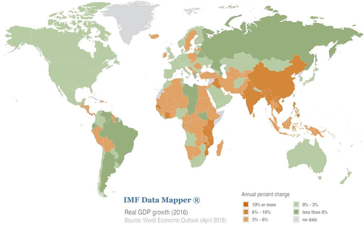 Carte croissance Asie