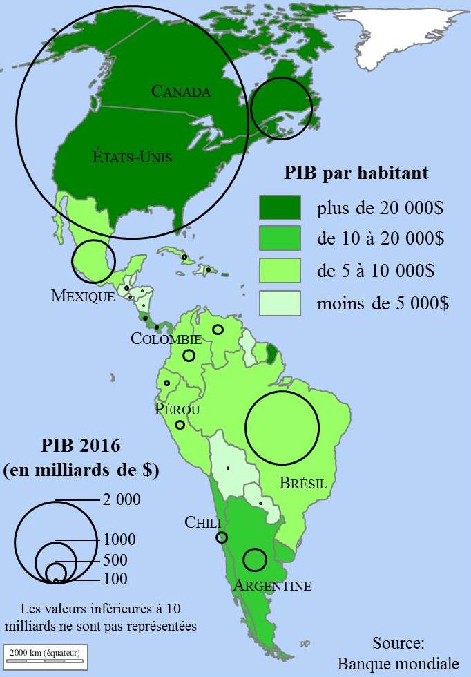 Amérique PIB/hab